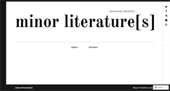 Desktop Screenshot of minorliteratures.com